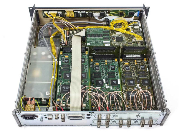 Scientific Atlanta Pegasus XT rear panel showing six ASI input BNC connector groups (Input 1 through Input 6) with A and B per input