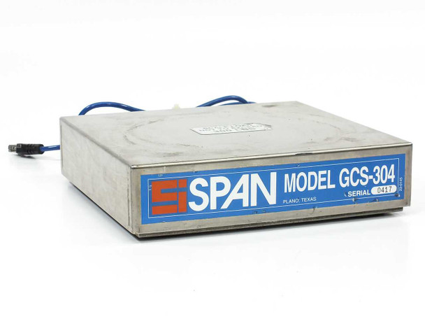 SPAN GCS-304 Gas Cylinder Scale – angled front view showing brand label and blue cable with RJ45 connector