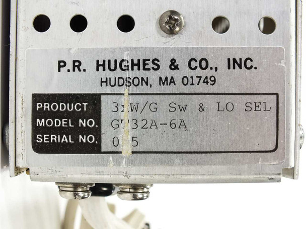 P.R. Hughes GT32A-6A – manufacturer label showing product designation '3x W/G Sw & LO SEL', model number GT32A-6A, and serial number