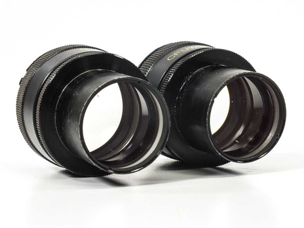 Nikon CFUW 10x eyepiece pair — bottom/barrel view showing 30mm insertion tubes and knurled focus rings