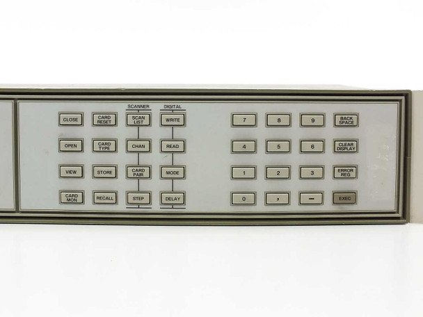 HP 3488A front panel keypad close-up showing Scanner and Digital control keys