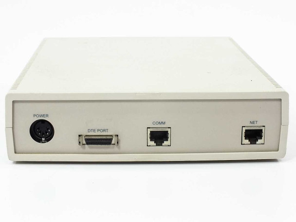 TyLink FRAP Frame Relay Access Probe – rear panel straight-on view showing POWER DIN, DTE PORT (DB25-style), COMM RJ, and NET RJ connectors