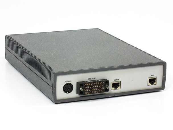 Sync D-FRAP rear panel showing DIN power connector, DB-25 DTE port, COMM RJ-45, and NET RJ-45 port