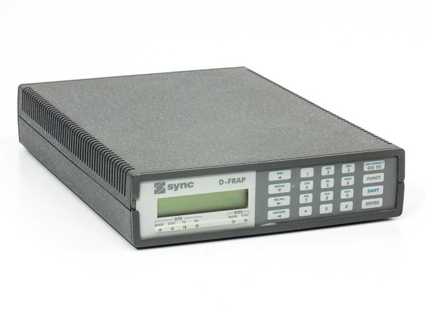 Sync D-FRAP WAN Frame Relay Access Probe front-left angle view showing LCD display and numeric keypad