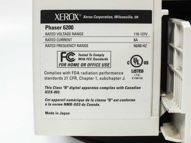 Xerox 6200B Phaser Color Laser Printer 16PPM w/ USED Toner Cartridges - AS IS