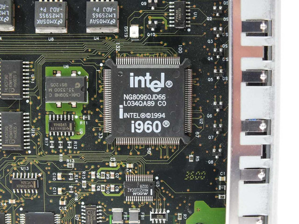 HP J4121A PCB close-up of Intel i960 processor chip marked NG80960JD66