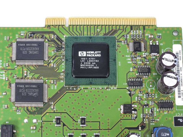 HP ProCurve J4111A close-up of Hewlett-Packard 1821-4791 main controller chip (LSI, Philippines)