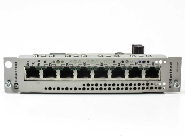 HP ProCurve J4111A 5064-9966 – full front panel view showing all 8 RJ-45 ports numbered 1X–8X with Link/Mode LEDs