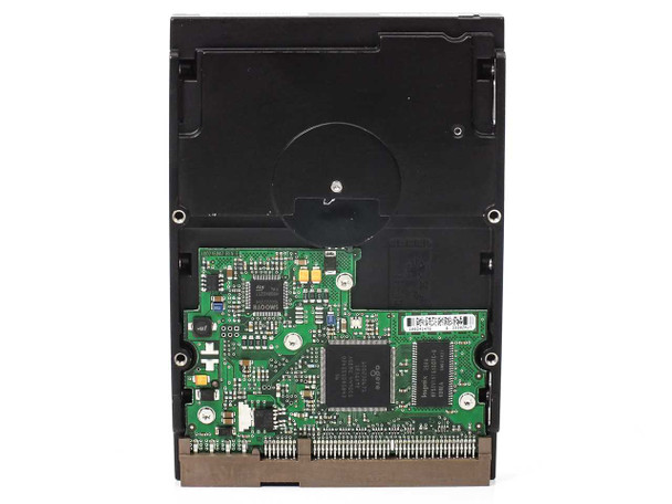 Seagate ST320014A 20GB IDE hard drive – flat bottom PCB view showing controller chips and 40-pin IDE connector