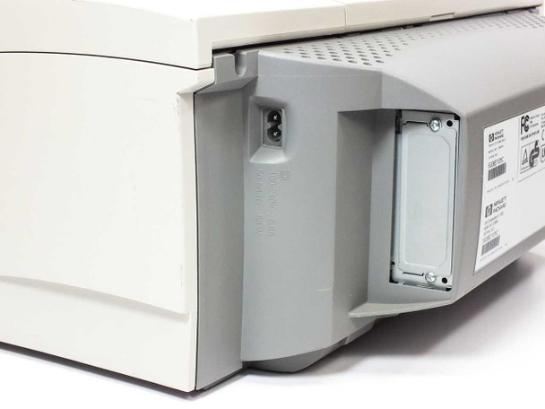 HP Business Inkjet 2200se rear left corner — figure-8 power inlet and expansion slot cover
