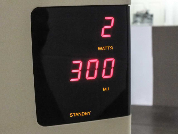 Coherent UltraPulse 5000C front-panel digital display showing 2 Watts and 300 M.I. in STANDBY mode