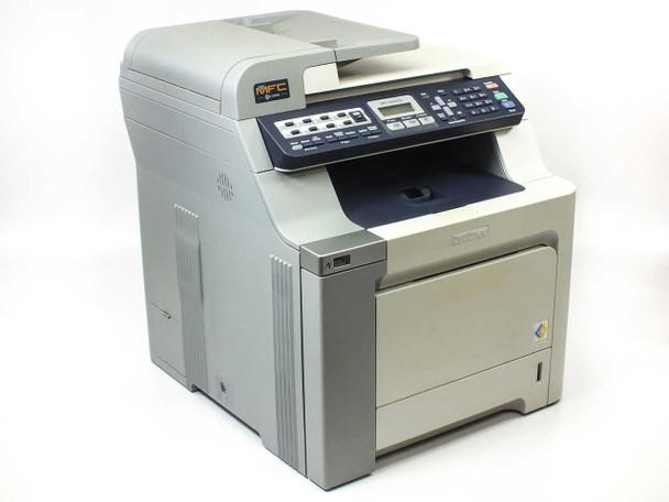 Brother MFC-9440CN color laser all-in-one printer — front three-quarter view showing ADF, control panel, and paper tray