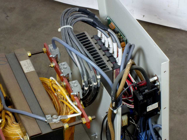 AAA Power System CP6 internal detail — right-side terminal block, heat sink assembly, control board, and wiring harness