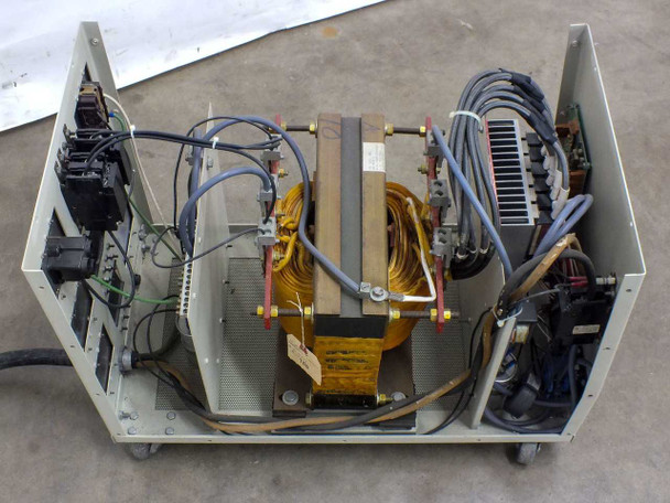 AAA Power System CP6 open chassis top-down view — full internal layout showing transformer, capacitors, bus bars, and control wiring