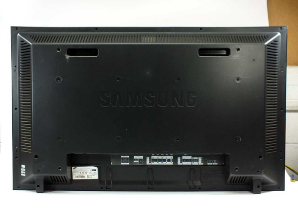 Samsung SyncMaster 400PXn rear panel overview showing back housing, speaker grilles, and port cluster at bottom edge