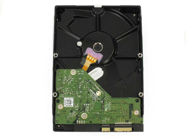 Western Digital WD5000AAKX 500GB hard drive — underside PCB detail showing controller board and flex cable