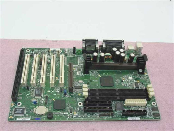 Gateway 4000472 Slot 1 system board — top-down rear view showing Slot 1 CPU retention area, DIMM slots, ATX power connector, and FW82371EB PCIset chipset