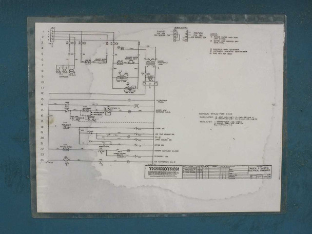 Thermotron SM-16-SL wiring schematic diagram mounted inside access panel, Thermotron Industries title block visible
