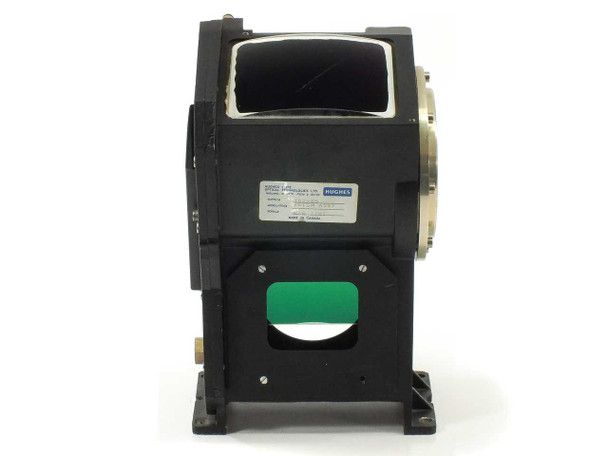 Hughes Leitz 102685 Prism Assembly – front face view showing green-filtered lower aperture and Hughes identification label