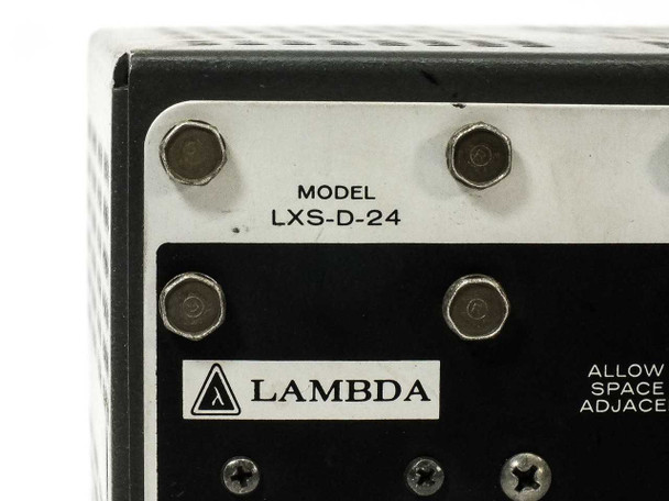 Lambda LXS-D-24 – close-up of model label and Lambda logo on front panel upper section