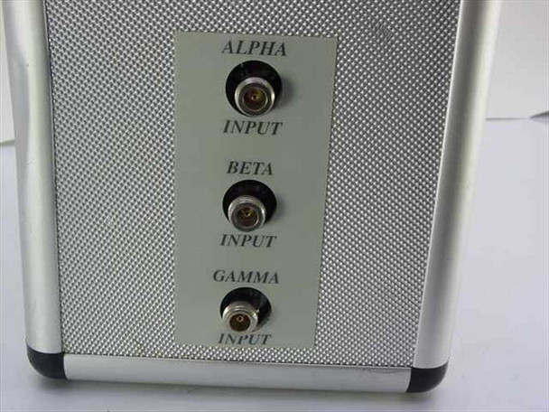 Left panel of portable bypass unit showing Alpha, Beta, and Gamma SMA input connectors labeled individually