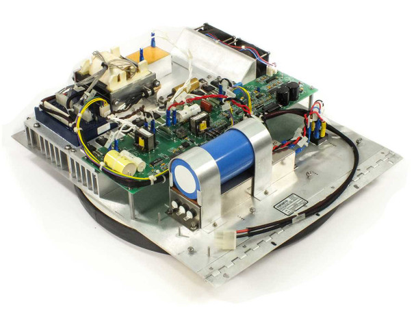 Varian 01016541-02/G Regulator Panel Assembly opposite side view showing perforated venting, heatsink fins, and connector pigtail