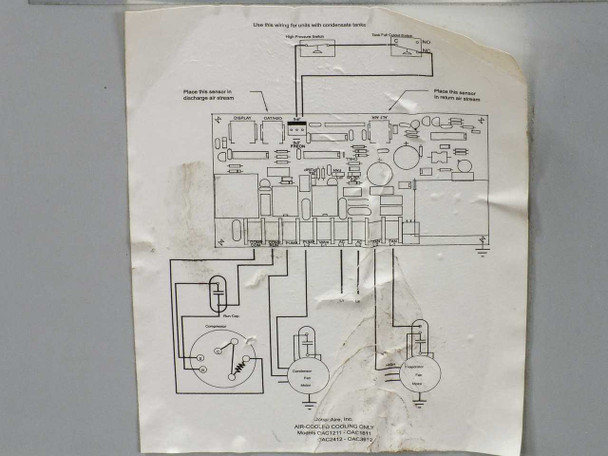 OceanAire OAC3612 wiring schematic diagram affixed to unit interior panel