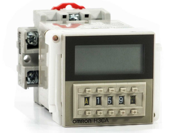 Omron H3CA-A Industrial Solid State Timer with Panel Mount and Din-Rail Base