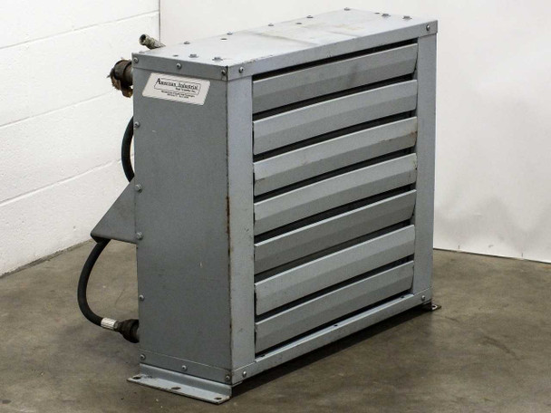 American Industrial AC-30-3 heat exchanger – right side view showing fin core and top fittings