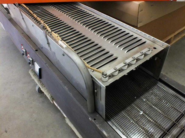 Glo-Quartz TR91-12A – side view of heating section showing louvered stainless heat shield and quartz lamp elements