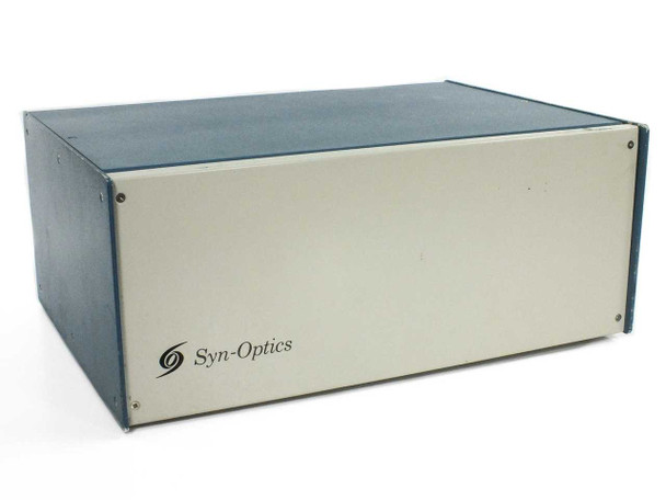 Syn-Optics AFS3000D Optical Head Control Unit – front panel view showing beige and blue enclosure with Syn-Optics logo