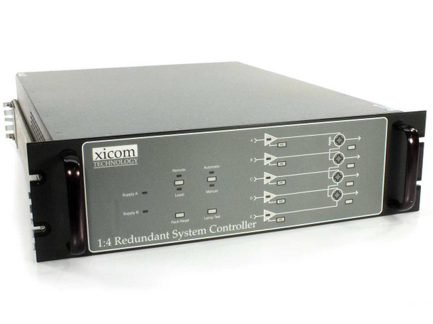 Xicom Technology XTC-140D 1:4 Redundant System Controller – front panel view showing amplifier path diagram and control indicators