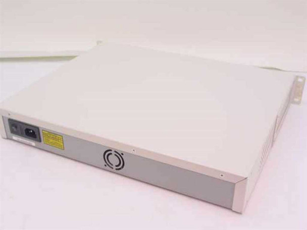 Network Peripherals NP-SET-210 NuSwitch FE-210 — rear panel showing IEC AC power inlet and cooling fan vent