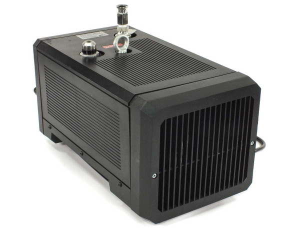 Gardner Denver Elmo Rietschle VTN 15 oilless vacuum pump — top and right side view showing louvered cooling vents and top vacuum port fittings