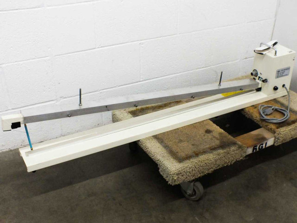 AIE AIE-1000T 40-inch extra long benchtop heat sealer — full right-side view showing sealing arm and control box