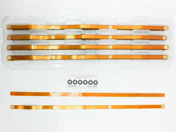 Flexible Circuit 201878-001 bypass diode ribbons removed from tray showing five full ribbons and two individual ribbons laid out below