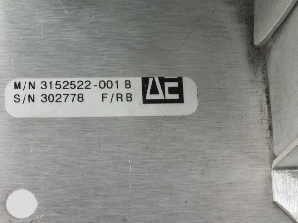 Advanced Energy RAS Split Inductor label closeup – M/N 3152522-001 B, S/N 302778, F/RB marking