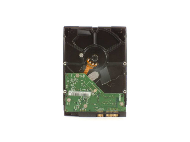 Western Digital WD3200AAKS — bottom PCB and SATA connector view showing green controller board