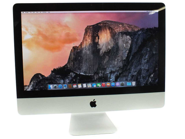Apple iMac MC309LL/A Mid-2011 21.5-inch all-in-one desktop – front view showing display running OS X Yosemite