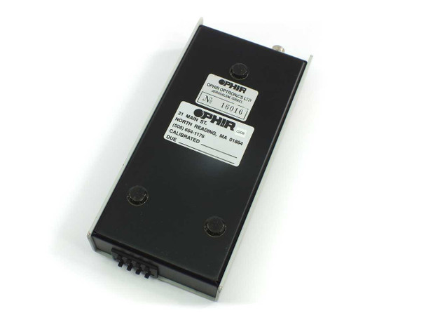 Ophir Optronics PD2-A Laser Power Monitor – rear/bottom view showing serial number label, calibration sticker, and Ophir Optronics Ltd North Reading MA label