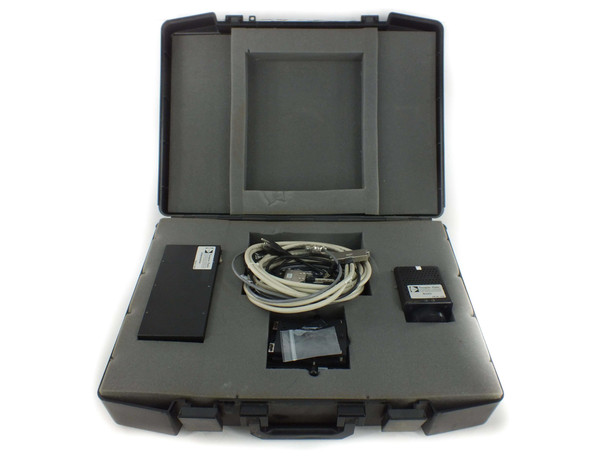 Imagine Optic HASO DS-41 wavefront sensor kit components laid out in foam-lined hard case — sensor head, PSU, cables, and accessories visible