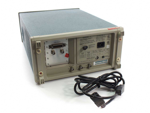 Sony Tektronix AFG2020 rear panel view showing GPIB connector, dual BNC outputs, IEC AC power inlet, and included AC power cord