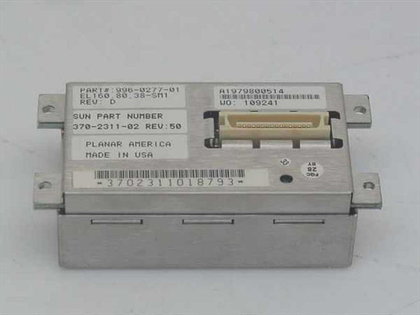 Sun 370-2311-02 LCD Adapter top label view showing Planar America part number 996-0277-01 REV D and Sun part number 370-2311-02 REV:50 with connector visible