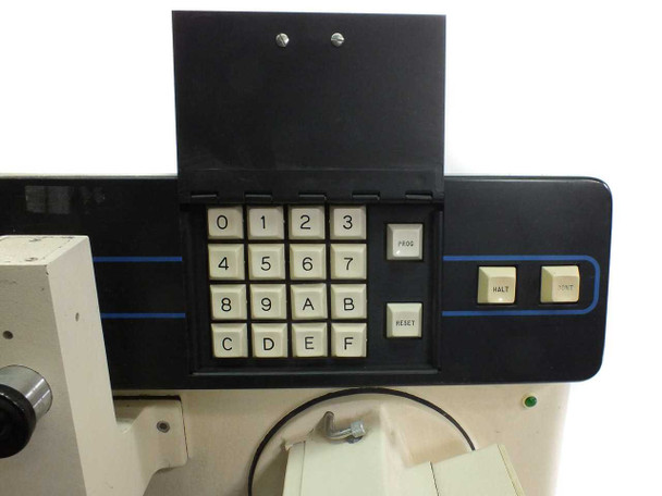 Rudolph Research AutoEL 135A5C – front-panel hexadecimal keypad with PROG, HALT, RESET, and PRINT keys