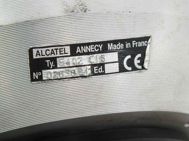 Alcatel 5402 CIS pump – data label reading Alcatel Annecy, Made in France, Type 5402 CIS, CE mark