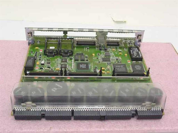 Sun 5014883 I/O Type 4 Board – top-down view of the green PCB showing multiple ICs including large QFP controller chips, smaller support chips, and the rear edge connector