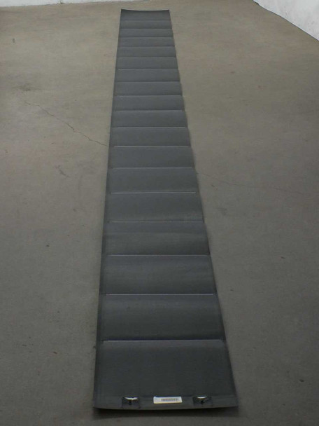 Xunlight XRS18-150 flexible solar panel laid flat and unrolled showing full 17-foot length and amorphous cell segments