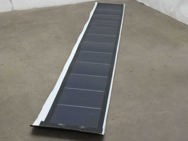 Xunlight XLS12-78 flexible solar panel laid flat showing full length of 12 amorphous solar cells