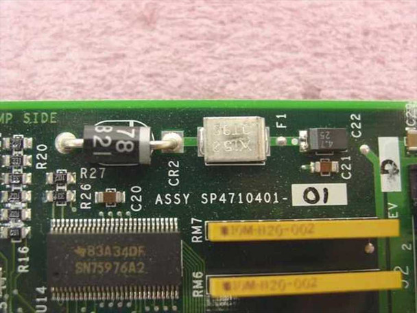 Sun SP4710401-01 close-up of PCB showing assembly number ASSY SP4710401-01 and Texas Instruments SN75976A2 controller IC markings