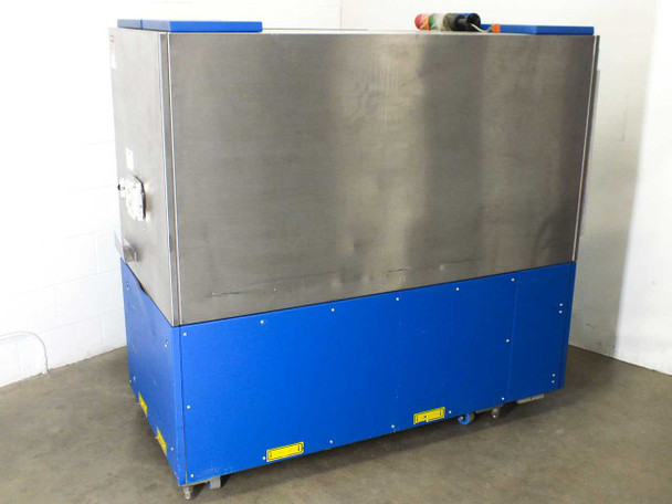 Lambda Physik NovaLine K2020B – rear external view of stainless steel and blue cabinet enclosure